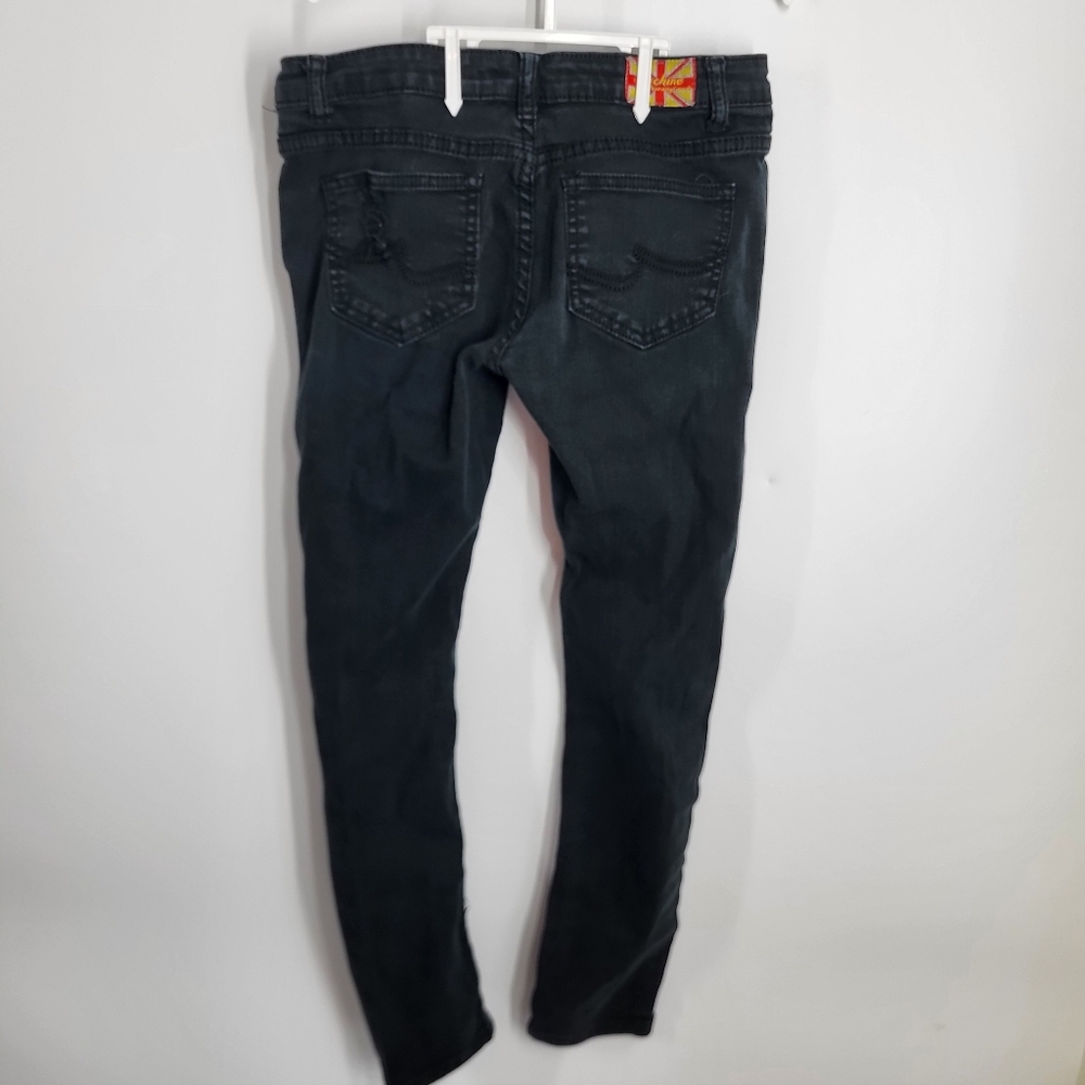 Machine Distressed Black Denim - Picture 5 of 11